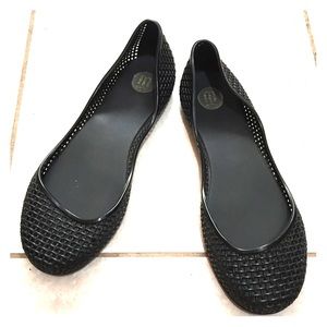 Melissa  jelly ballerina flat shoes black sandals
